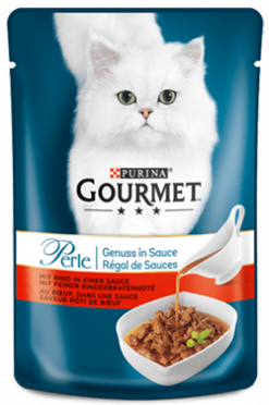 Purina gourmet perle φιλετάκια "θρίαμβος της σάλτσας" βοδινό 85 gr