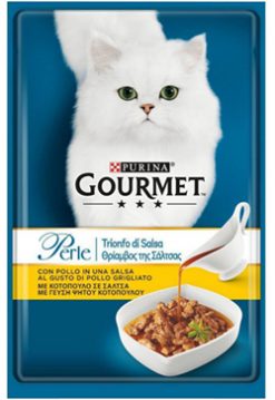 Purina gourmet perle φιλετάκια "θρίαμβος της σάλτσας" κοτόπουλο 85 gr