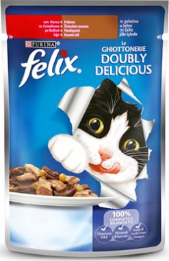 Purina felix doubly delicious βοδινό & πουλερικά 100 gr
