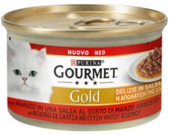 Purina gourmet "η απόλαυση της σάλτσας" με βοδινό & γεύση ψητού βοδινού 85 gr